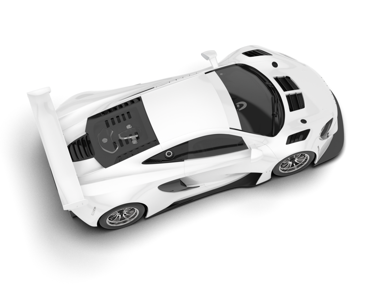 White sport car isolated on transparent background. 3d rendering - illustration png