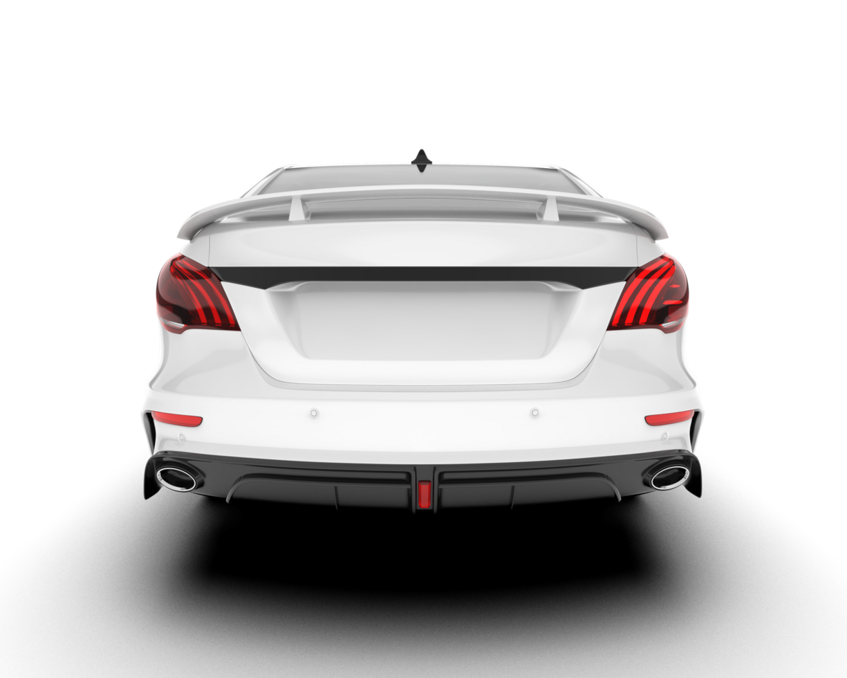 White city car isolated on transparent background. 3d rendering - illustration png