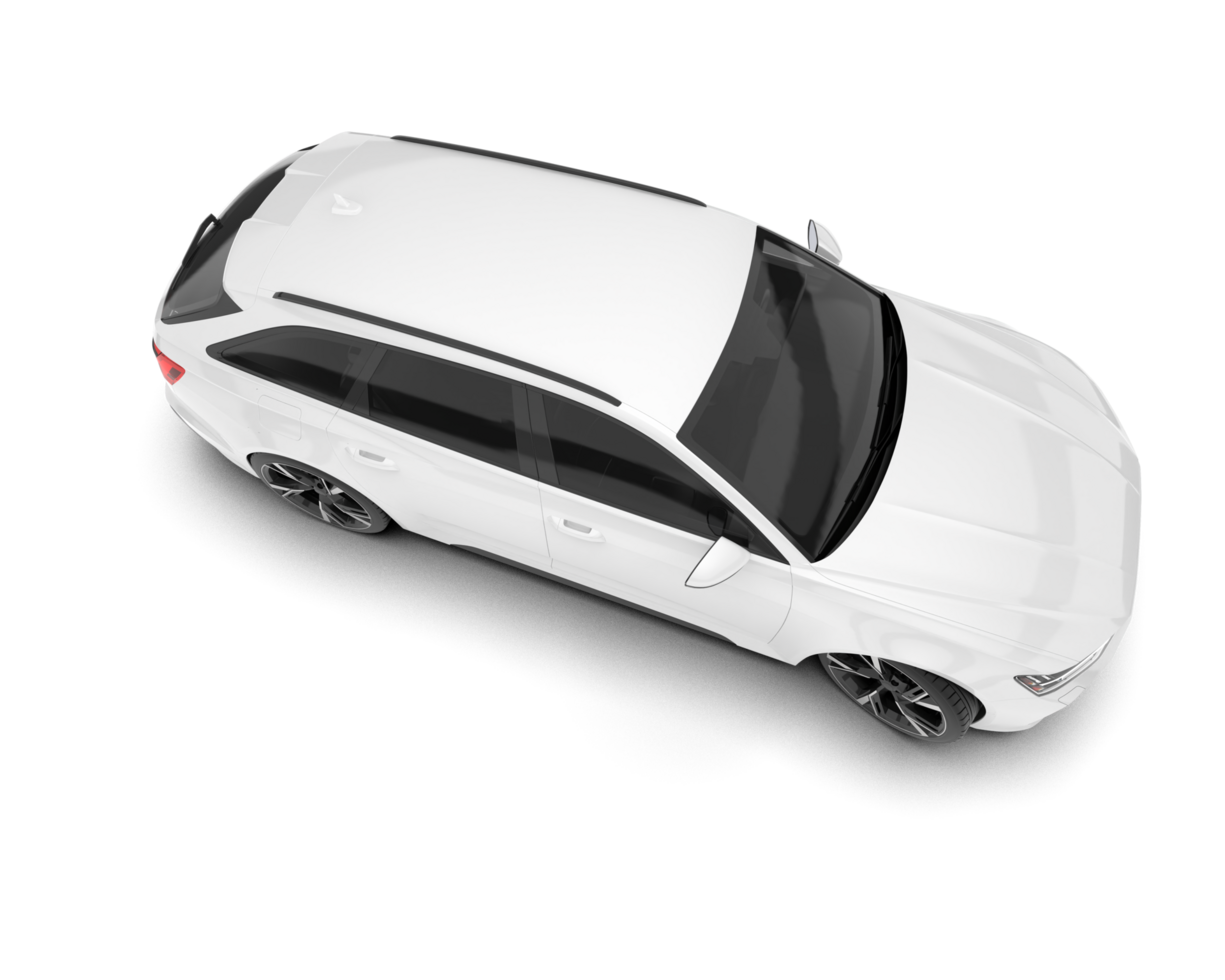 White modern car isolated on transparent background. 3d rendering - illustration png