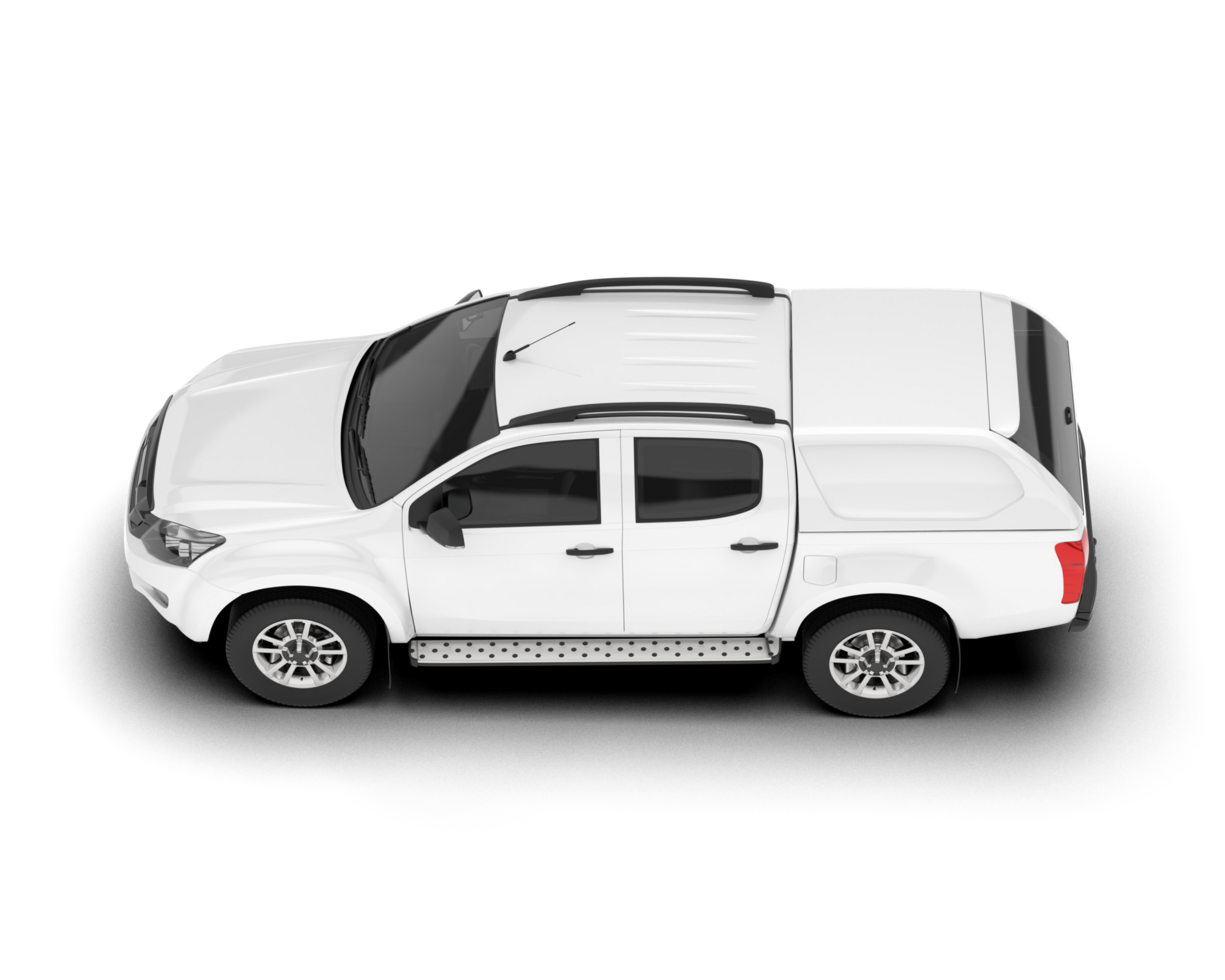 White pickup truck isolated on transparent background. 3d rendering - illustration png