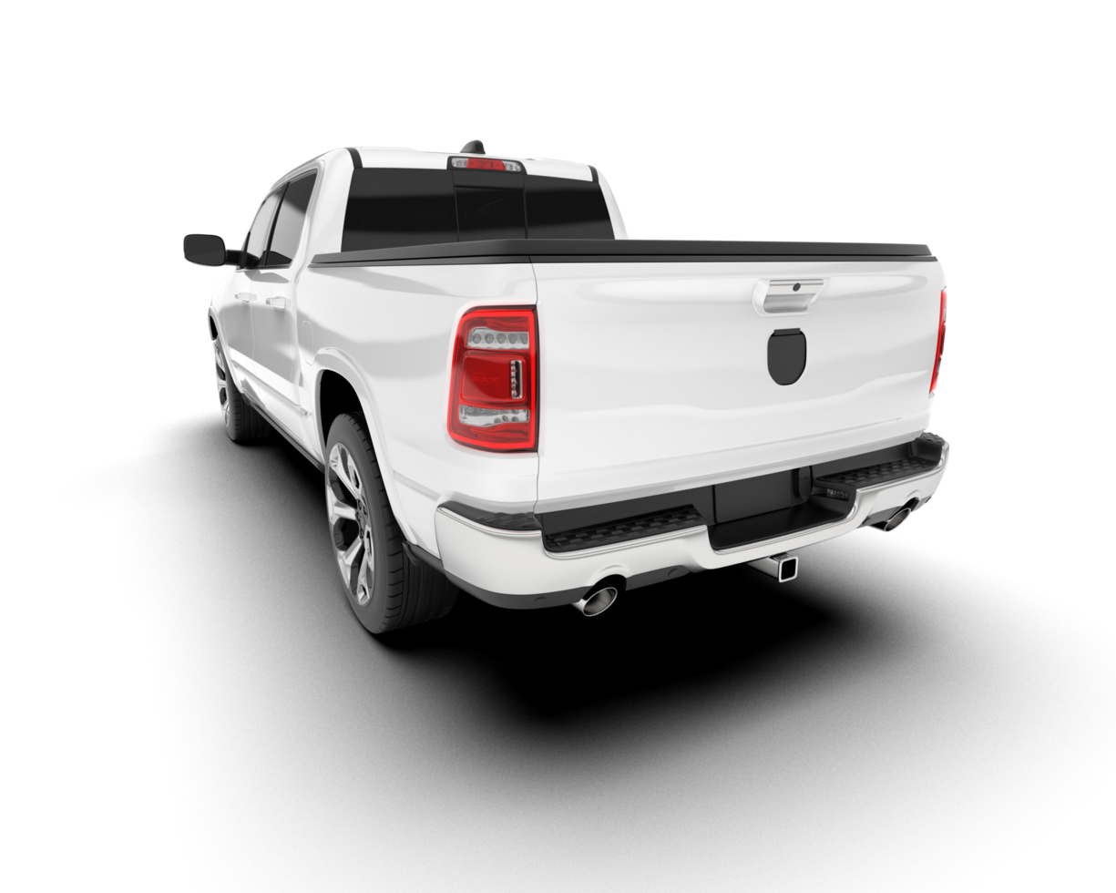 White pickup truck isolated on transparent background. 3d rendering - illustration png