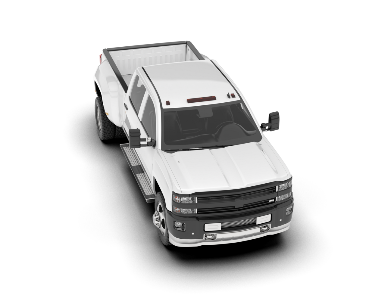 White pickup truck isolated on transparent background. 3d rendering - illustration png