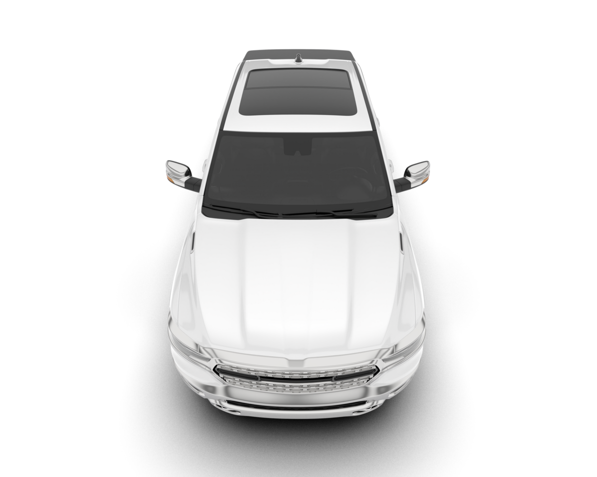 White pickup truck isolated on transparent background. 3d rendering - illustration png