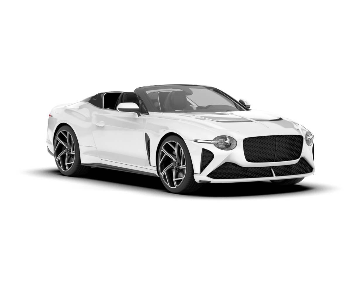 White sport car isolated on transparent background. 3d rendering - illustration png