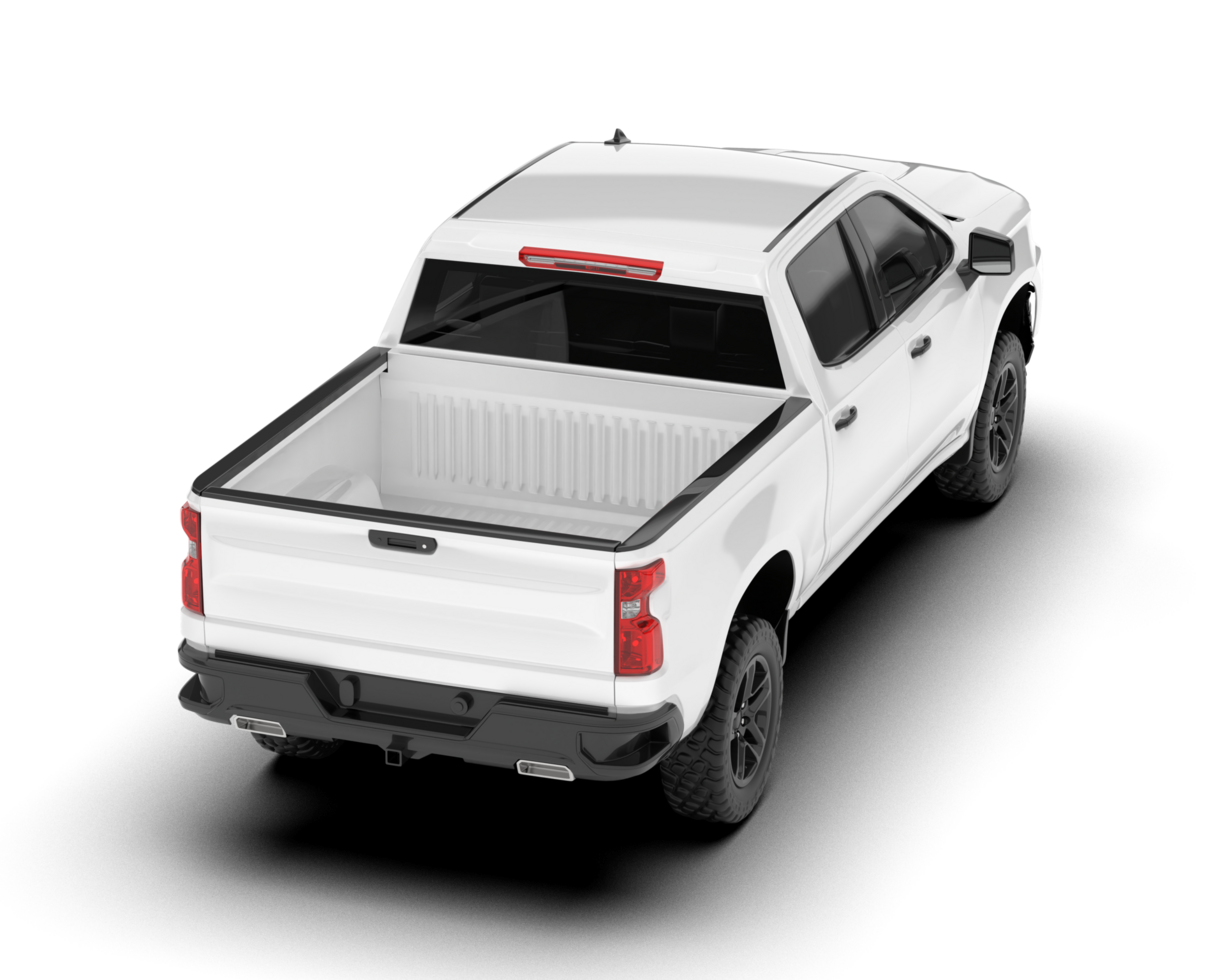 White pickup truck isolated on transparent background. 3d rendering - illustration png
