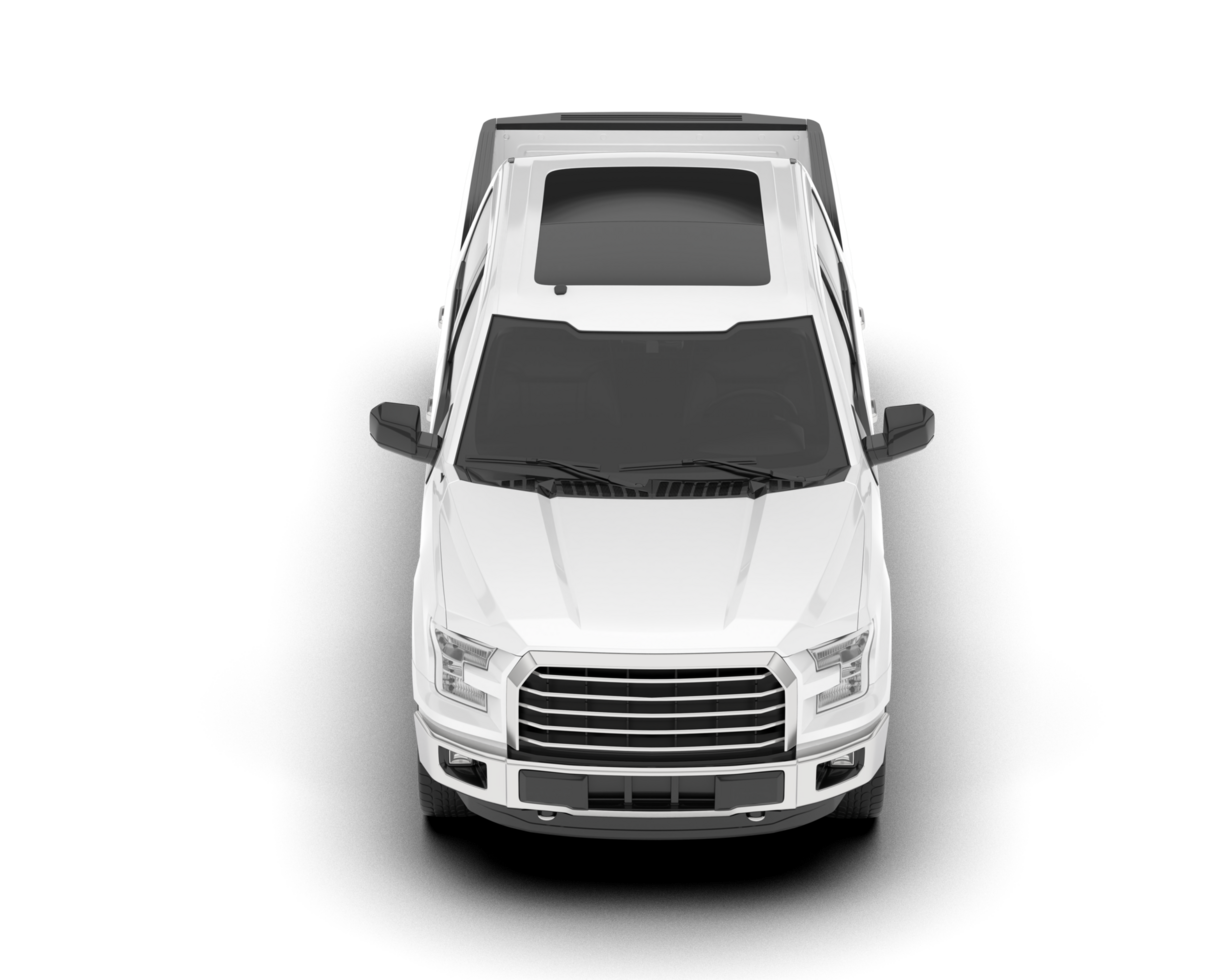White pickup truck isolated on transparent background. 3d rendering - illustration png