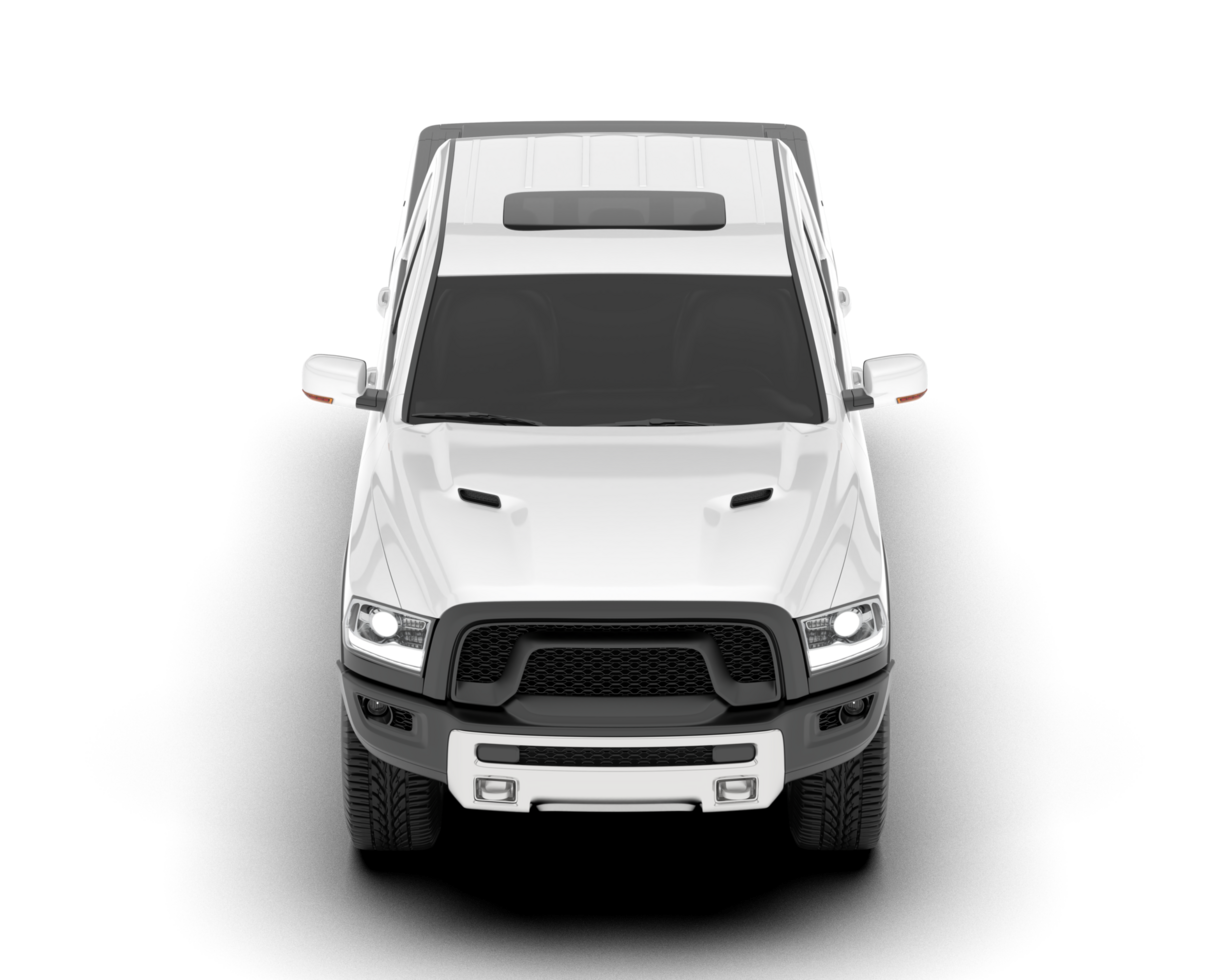 White pickup truck isolated on transparent background. 3d rendering - illustration png