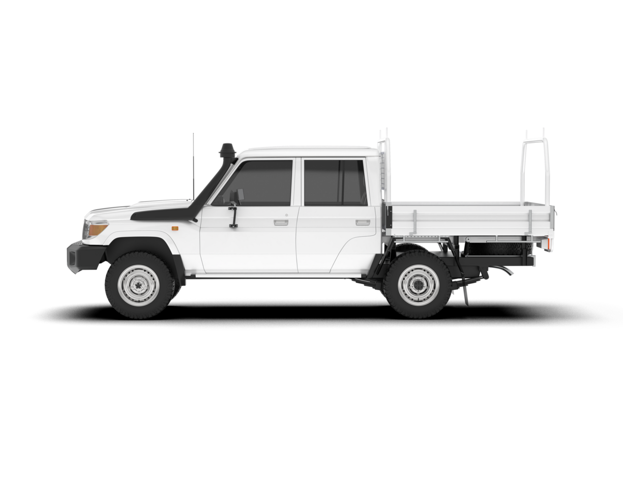 White pickup truck isolated on transparent background. 3d rendering - illustration png