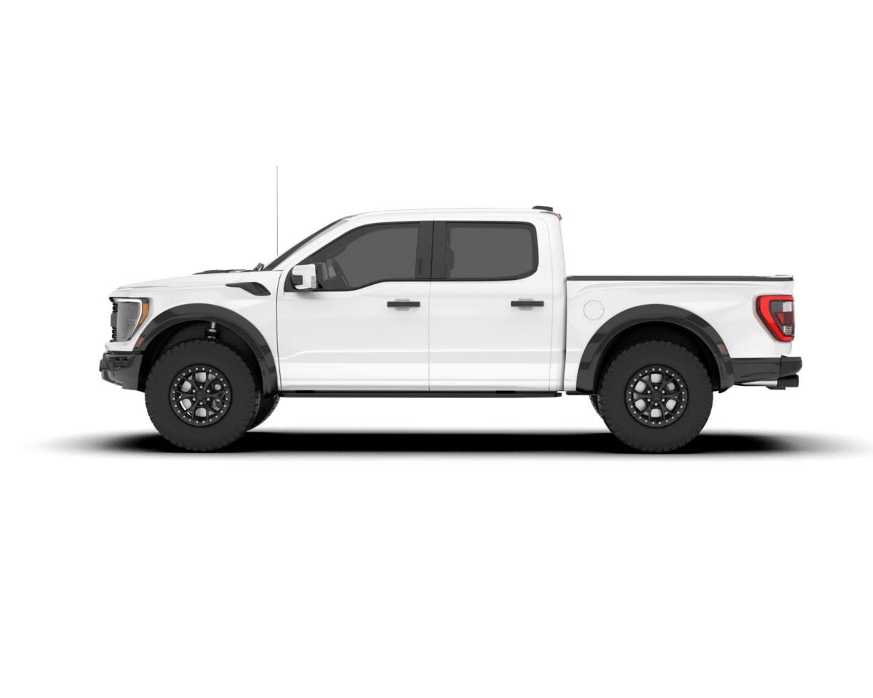 White pickup truck isolated on transparent background. 3d rendering - illustration png