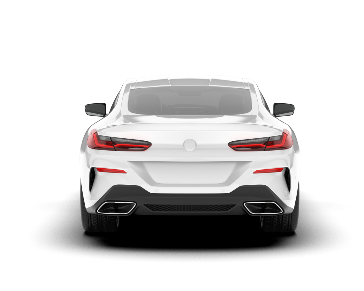 White sport car isolated on transparent background. 3d rendering - illustration png