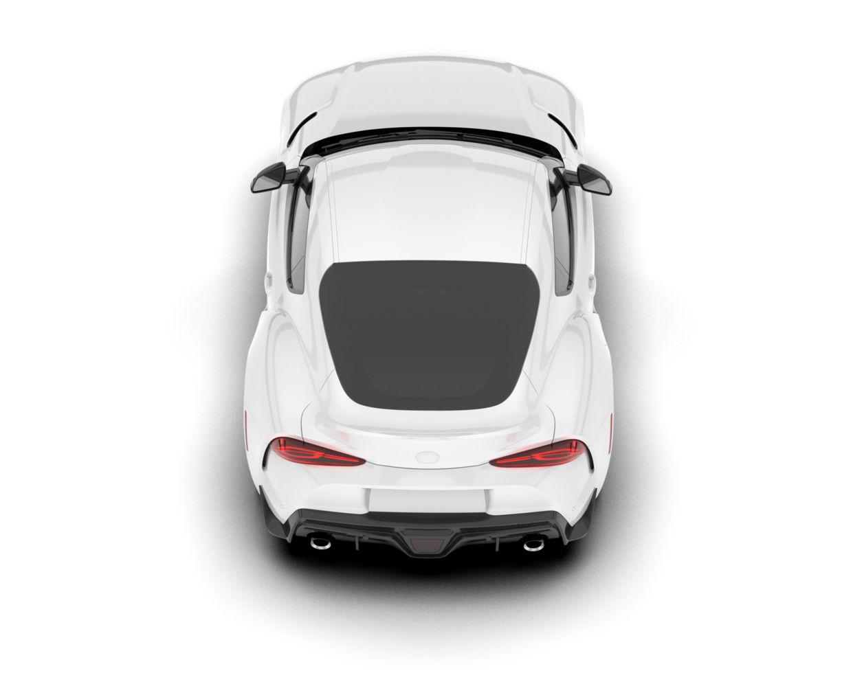 White sport car isolated on transparent background. 3d rendering - illustration png