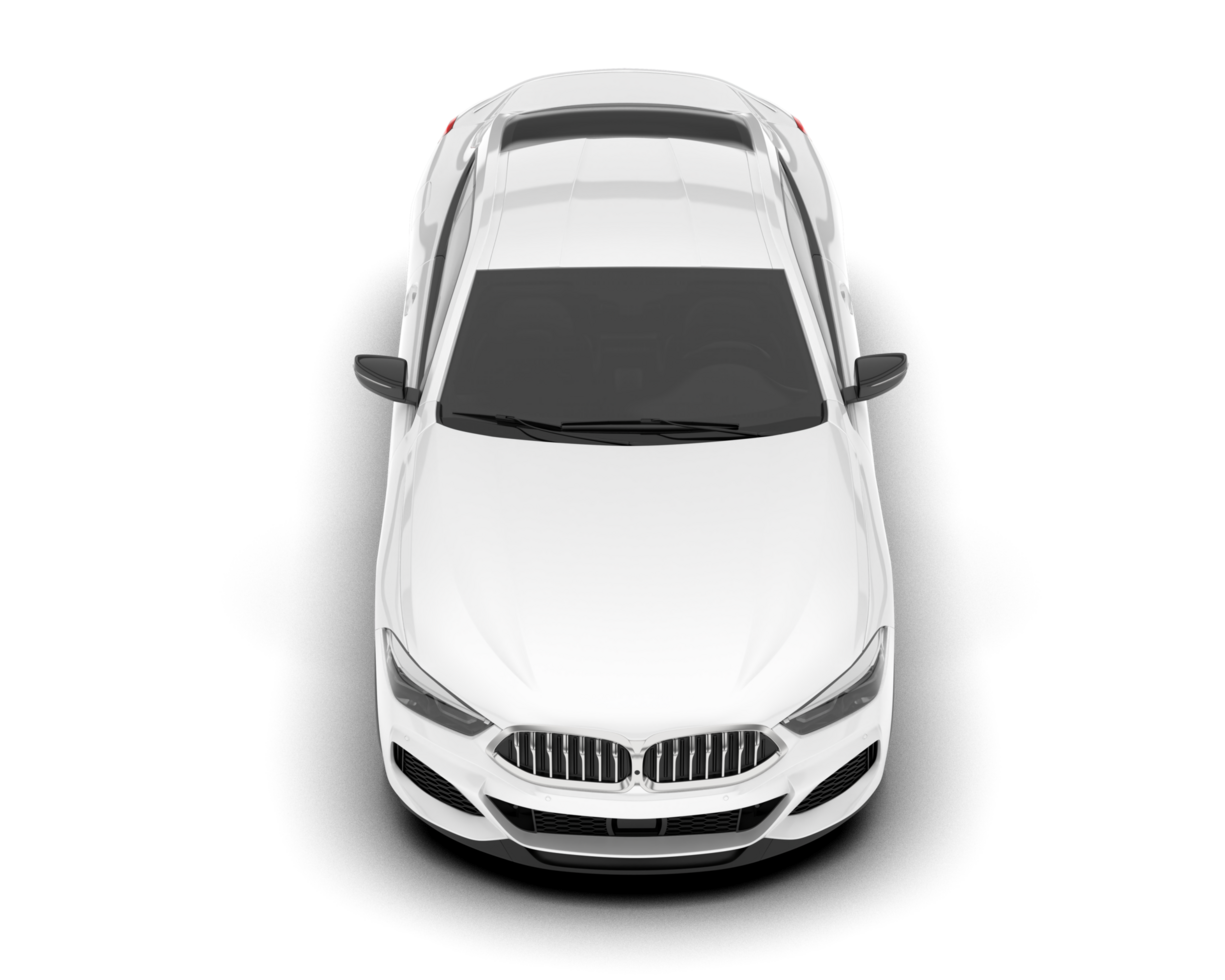 White sport car isolated on transparent background. 3d rendering - illustration png