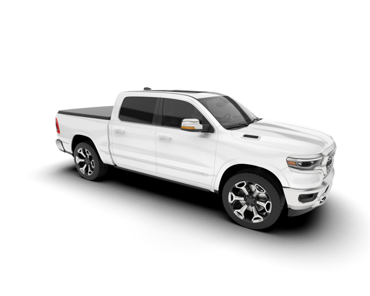White pickup truck isolated on transparent background. 3d rendering - illustration png