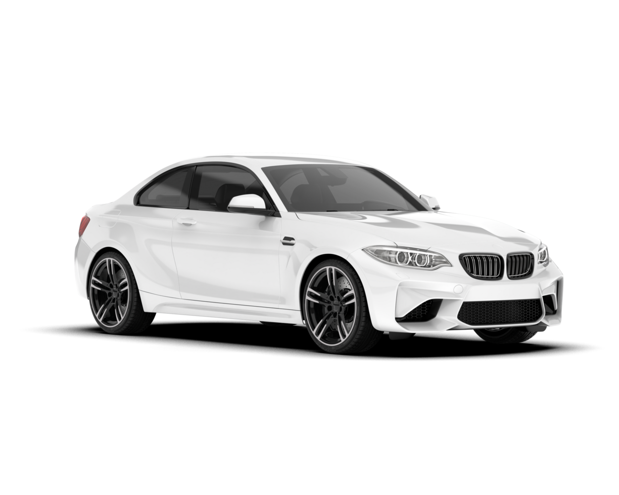 White sport car isolated on transparent background. 3d rendering - illustration png
