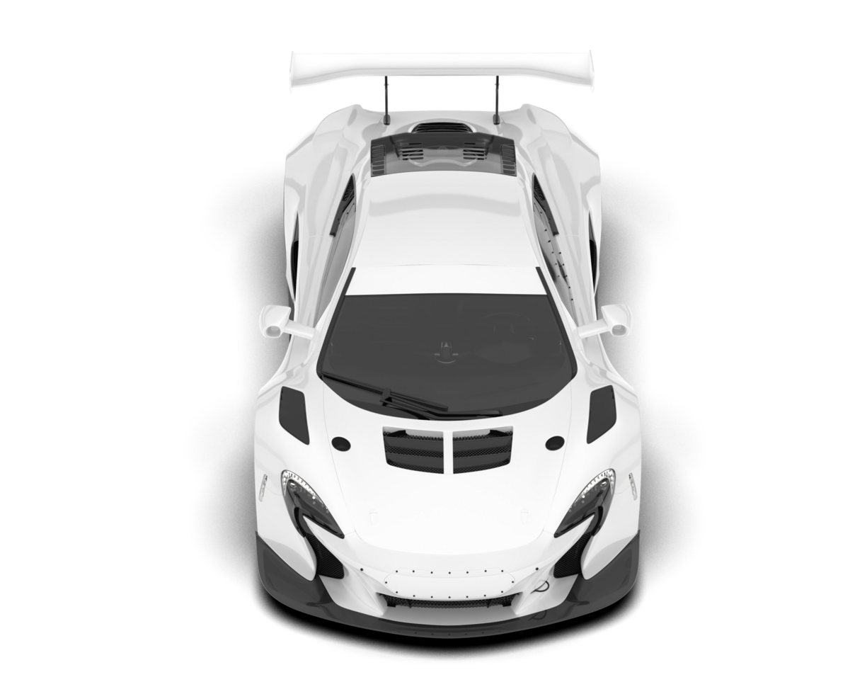White sport car isolated on transparent background. 3d rendering - illustration png