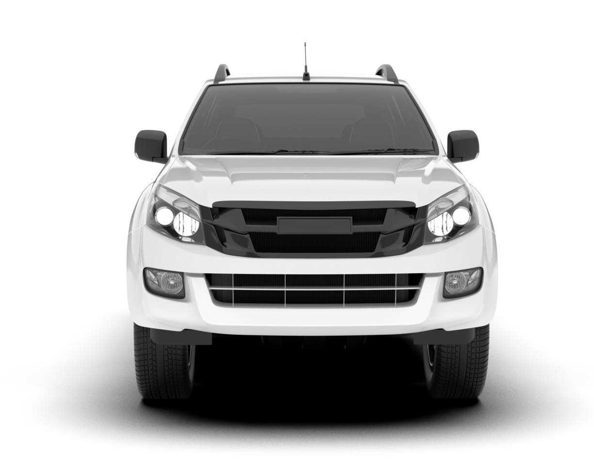 White pickup truck isolated on transparent background. 3d rendering - illustration png