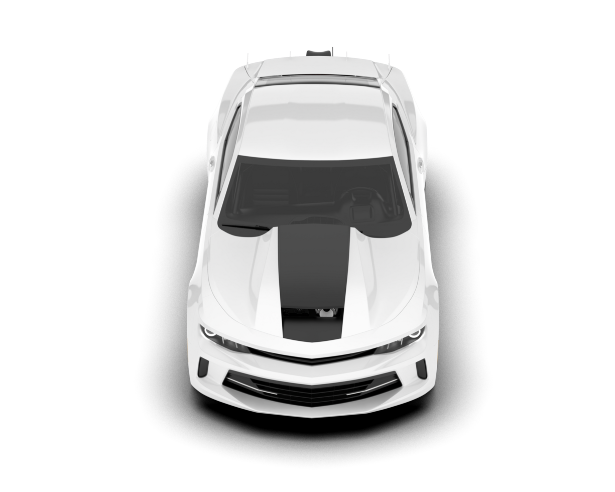 White sport car isolated on transparent background. 3d rendering - illustration png