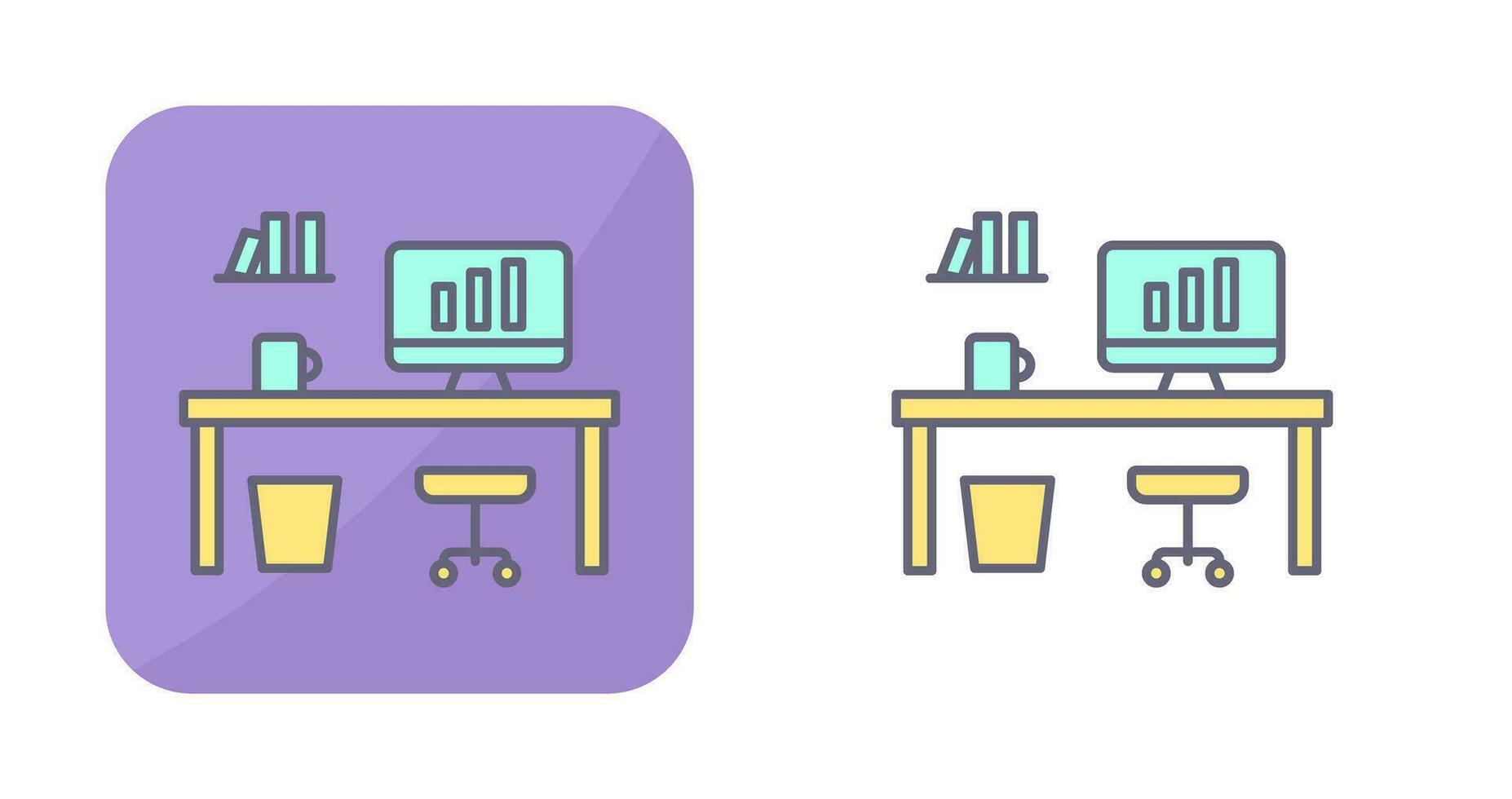 Office Desk Vector Icon