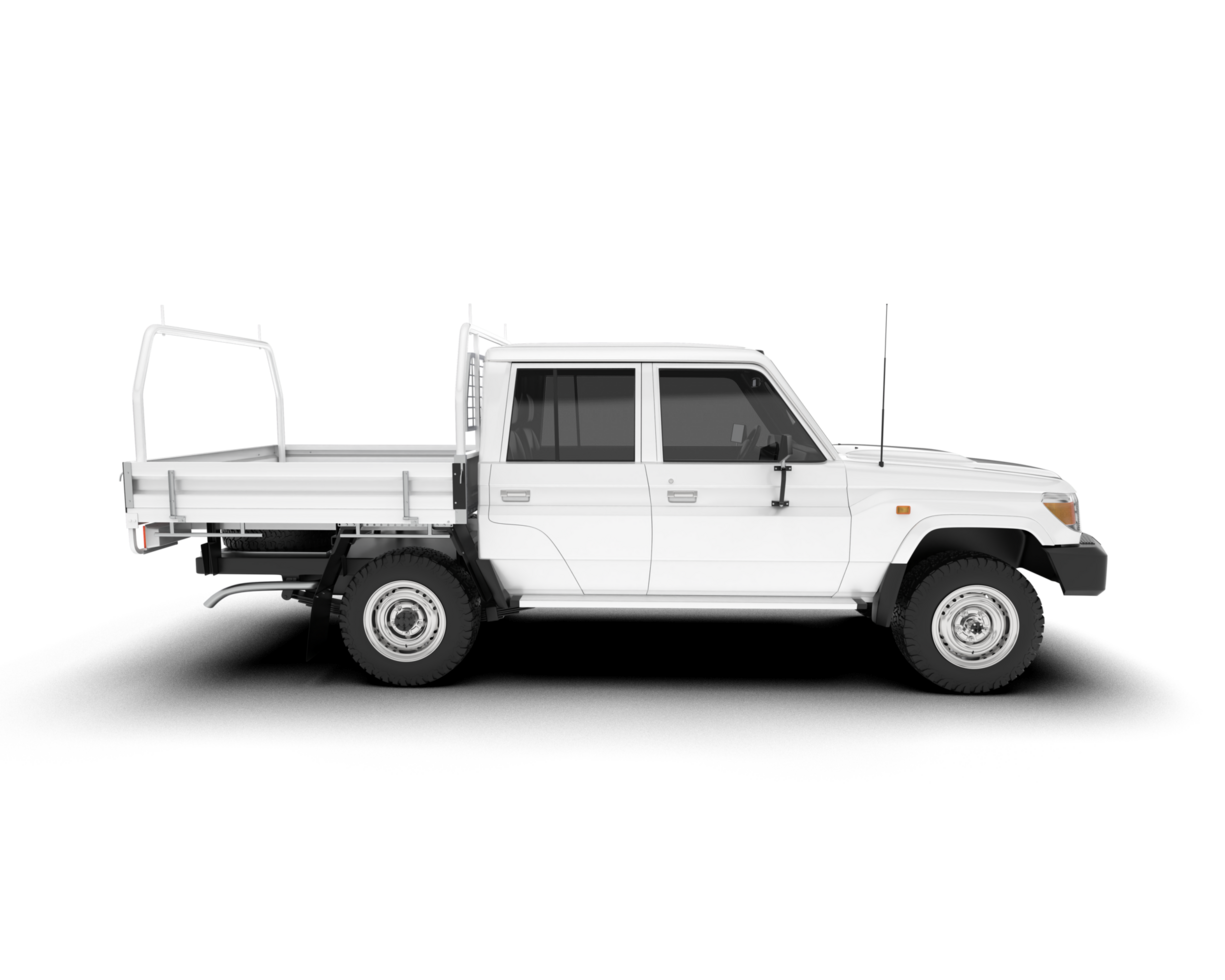 White pickup truck isolated on transparent background. 3d rendering - illustration png