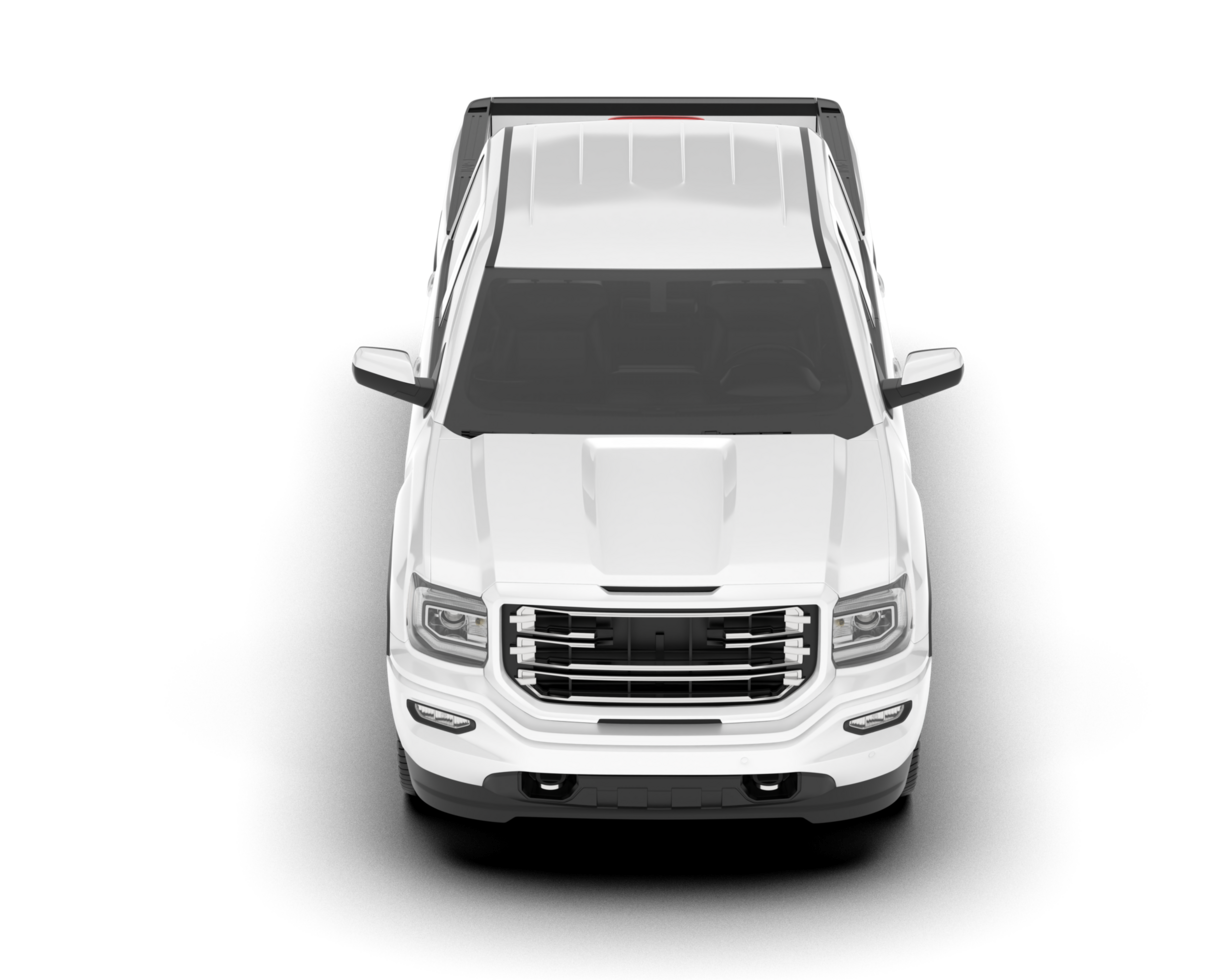White pickup truck isolated on transparent background. 3d rendering - illustration png
