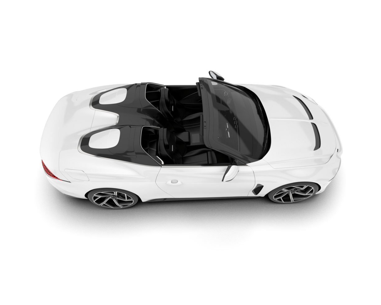 White sport car isolated on transparent background. 3d rendering - illustration png