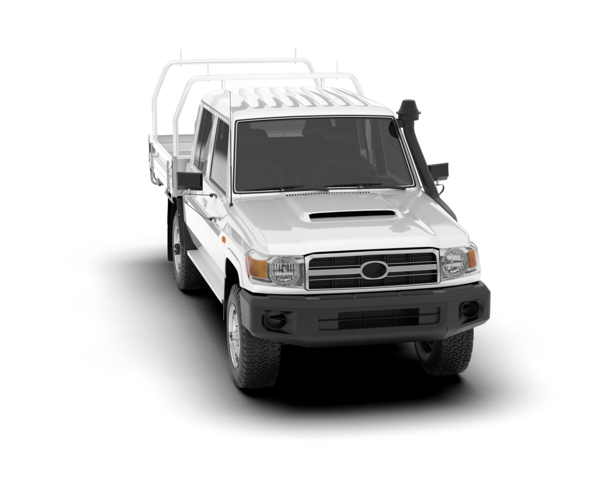 White pickup truck isolated on transparent background. 3d rendering - illustration png