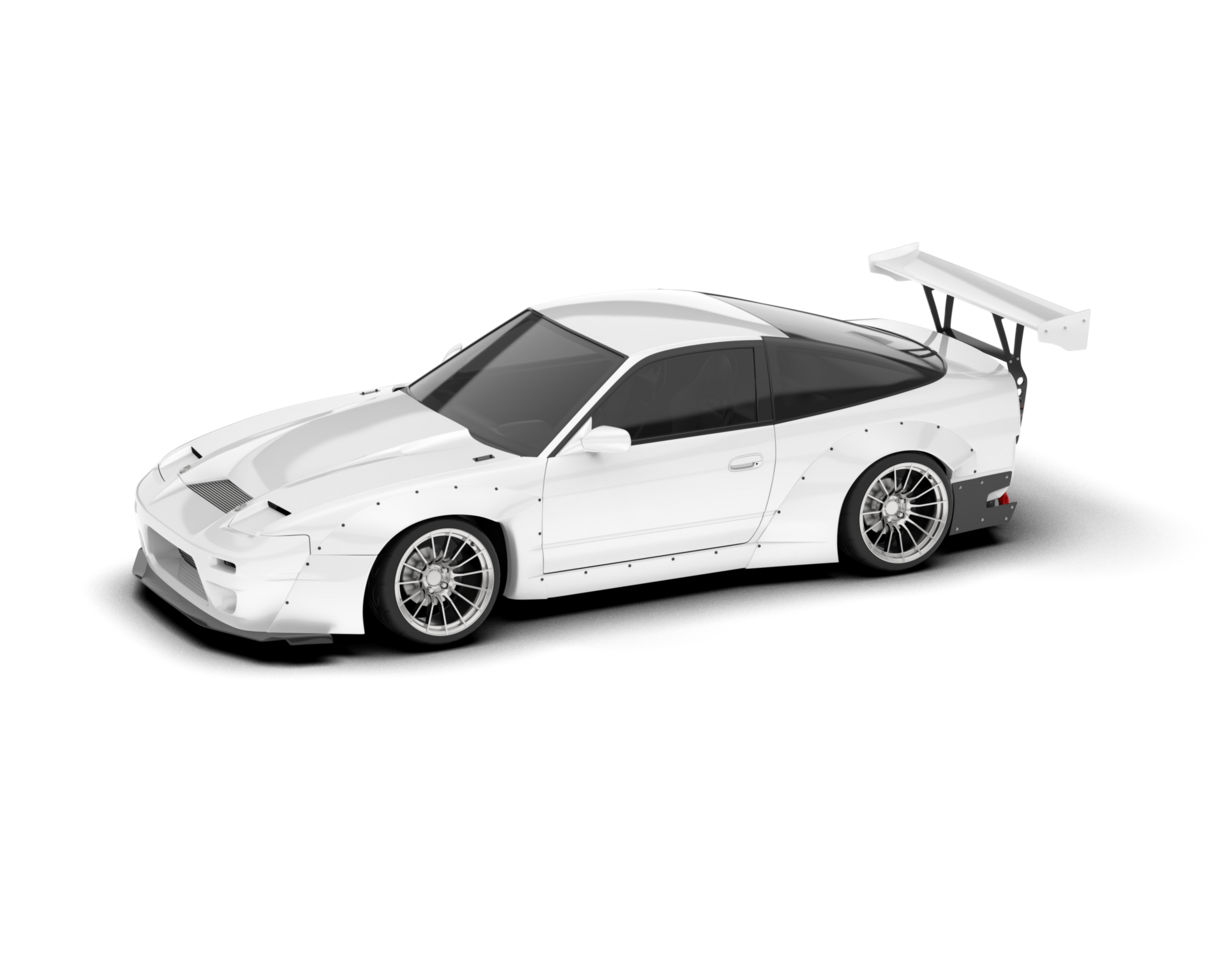 White sport car isolated on transparent background. 3d rendering - illustration png
