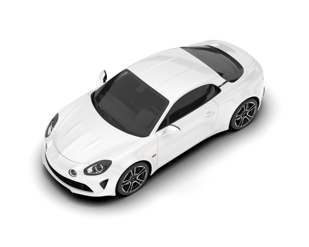 White sport car isolated on transparent background. 3d rendering - illustration png