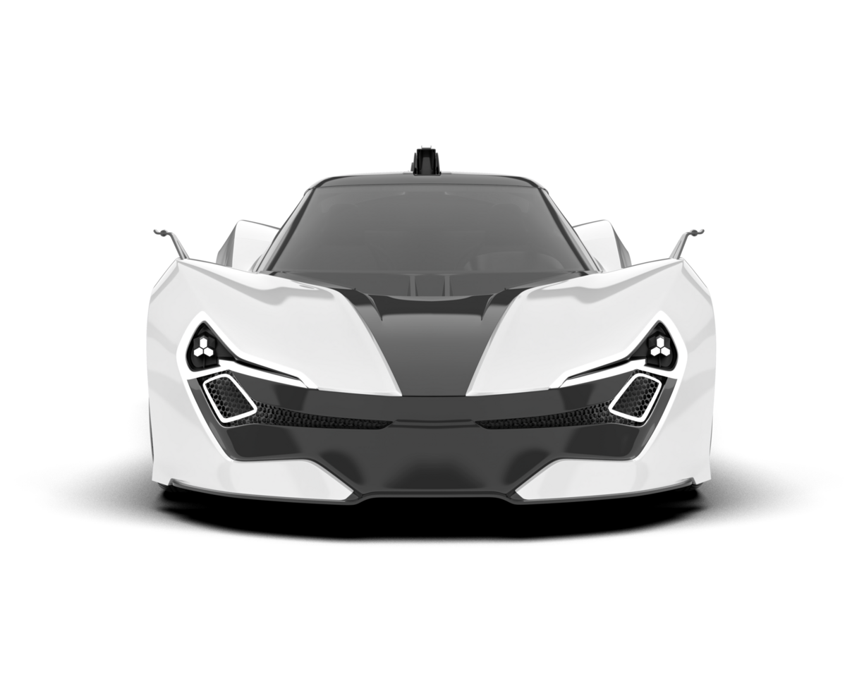 White sport car isolated on transparent background. 3d rendering - illustration png