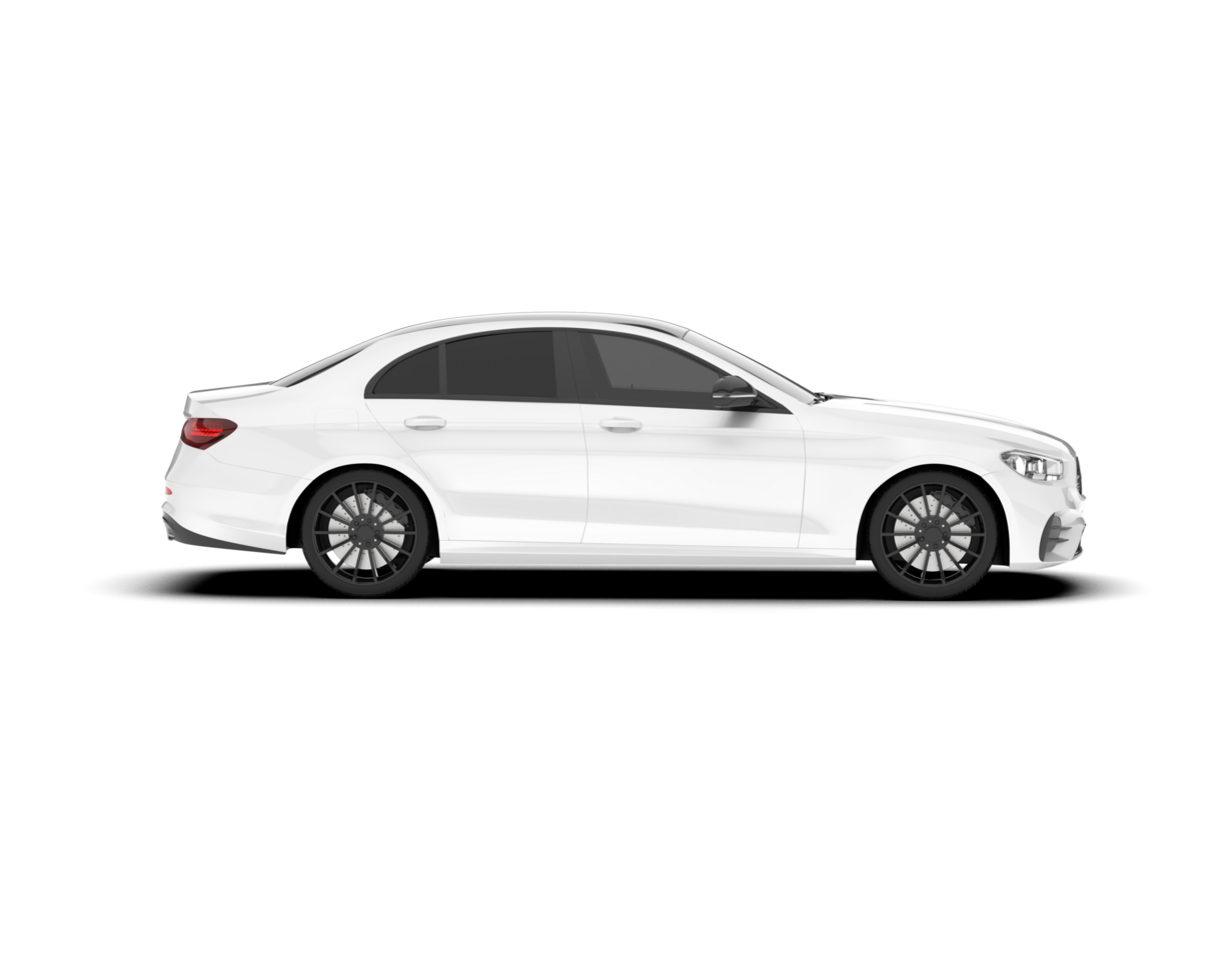White city car isolated on transparent background. 3d rendering - illustration png