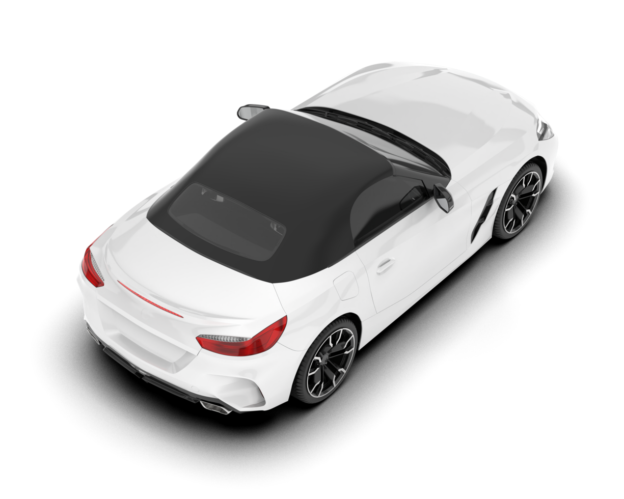 White sport car isolated on transparent background. 3d rendering - illustration png