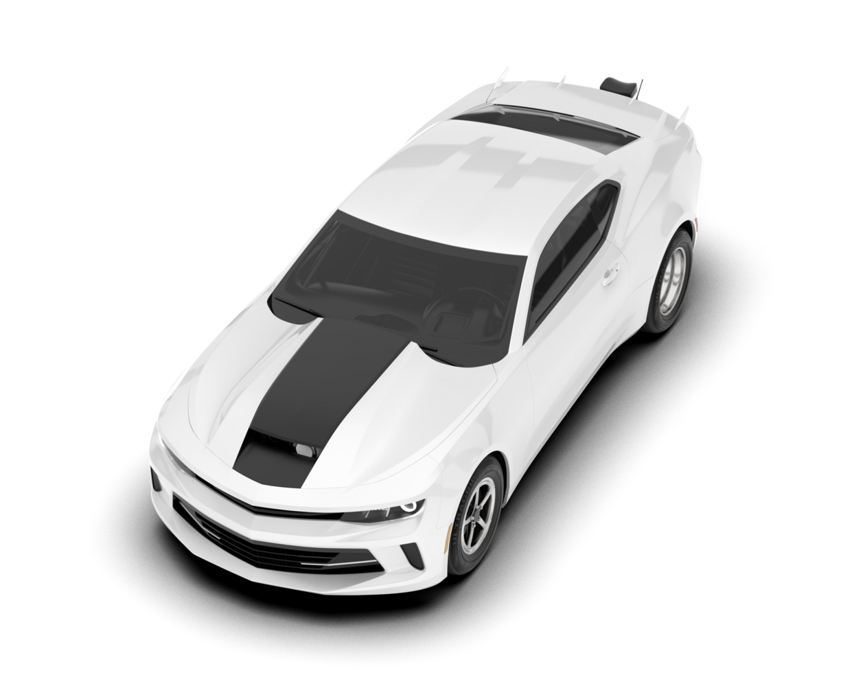 White sport car isolated on transparent background. 3d rendering - illustration png