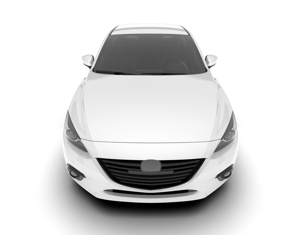 White modern car isolated on transparent background. 3d rendering - illustration png