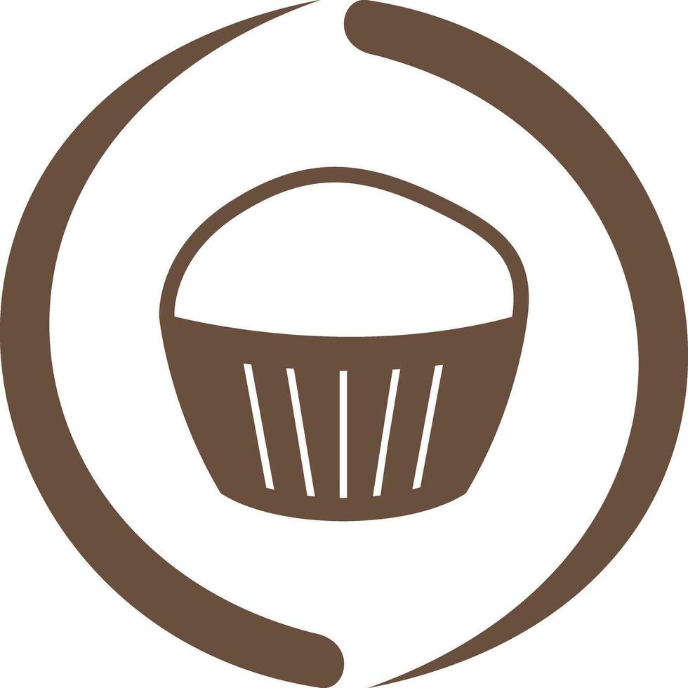 icono de vector de muffin de chocolate