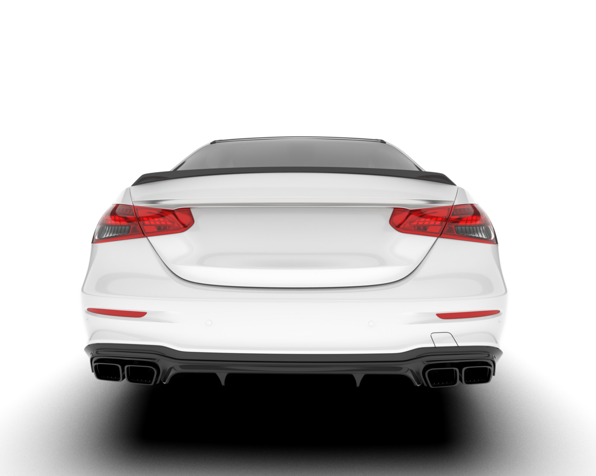 White city car isolated on transparent background. 3d rendering - illustration png