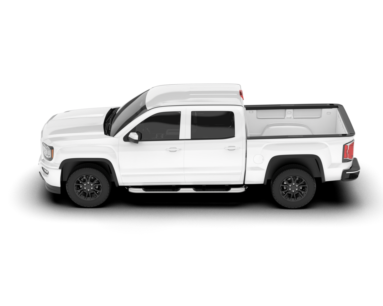 White pickup truck isolated on transparent background. 3d rendering - illustration png