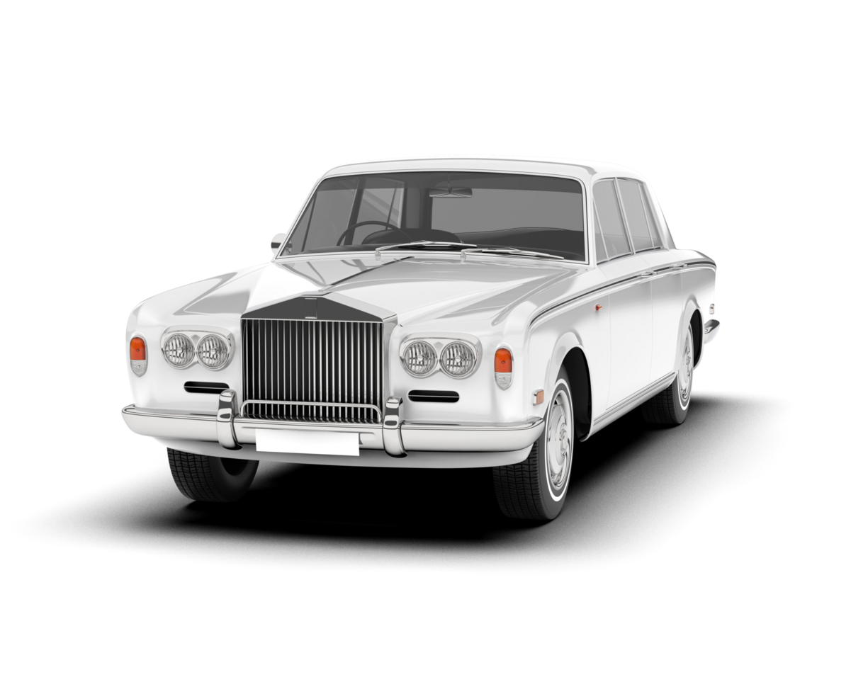 White luxury car isolated on transparent background. 3d rendering - illustration png