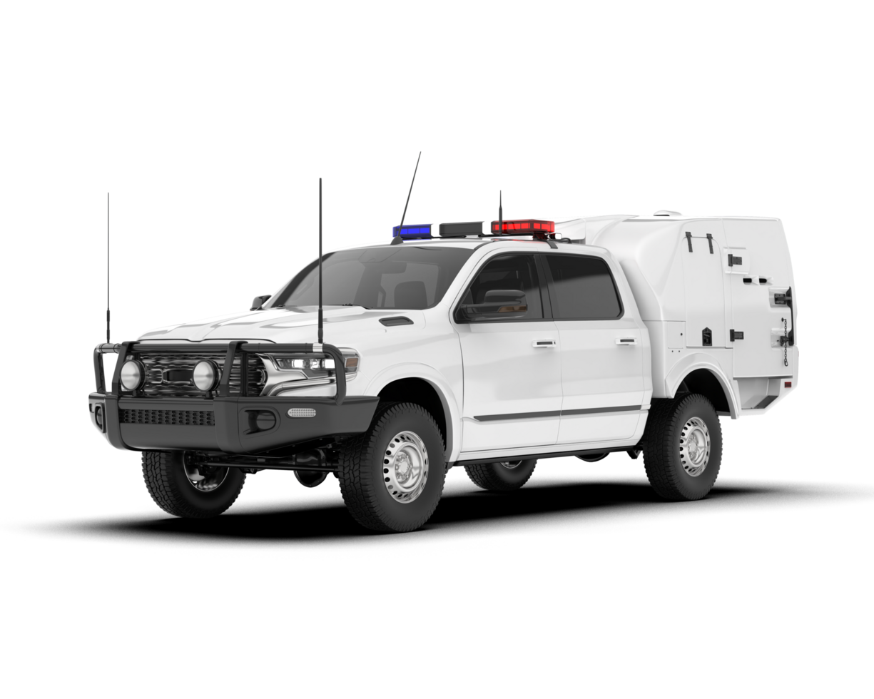 White pickup truck isolated on transparent background. 3d rendering - illustration png