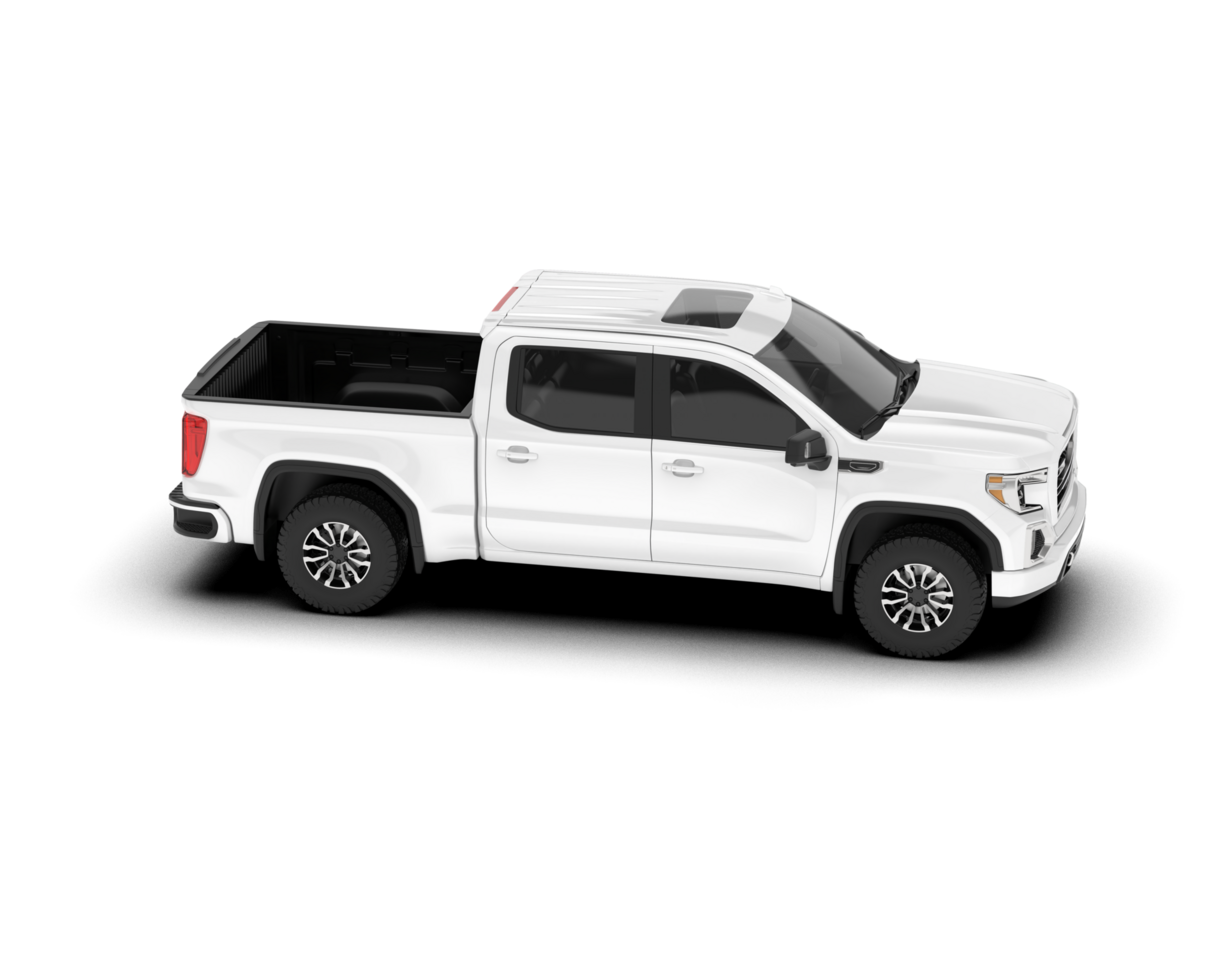 White pickup truck isolated on transparent background. 3d rendering - illustration png