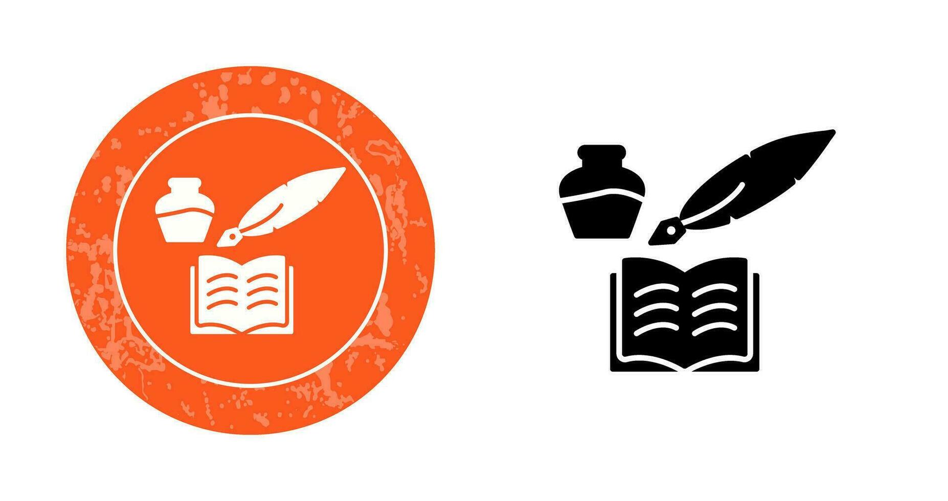 Unique Quill and Book Vector Icon