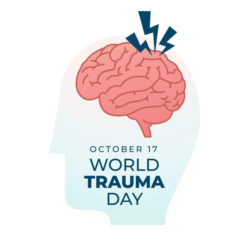 World Trauma Day design template good for celebration usage. brain vector illustration. brain image. flat design. vector eps 10.