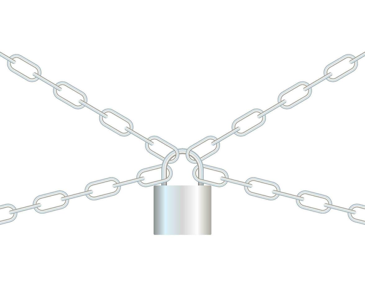 Realistic closed padlock for protection privacy isolated on background. Vector illustration.