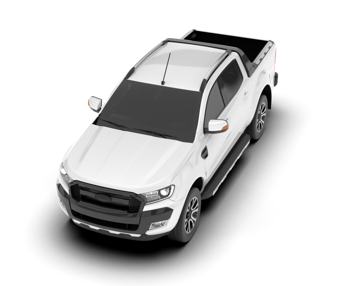 White pickup truck isolated on transparent background. 3d rendering - illustration png