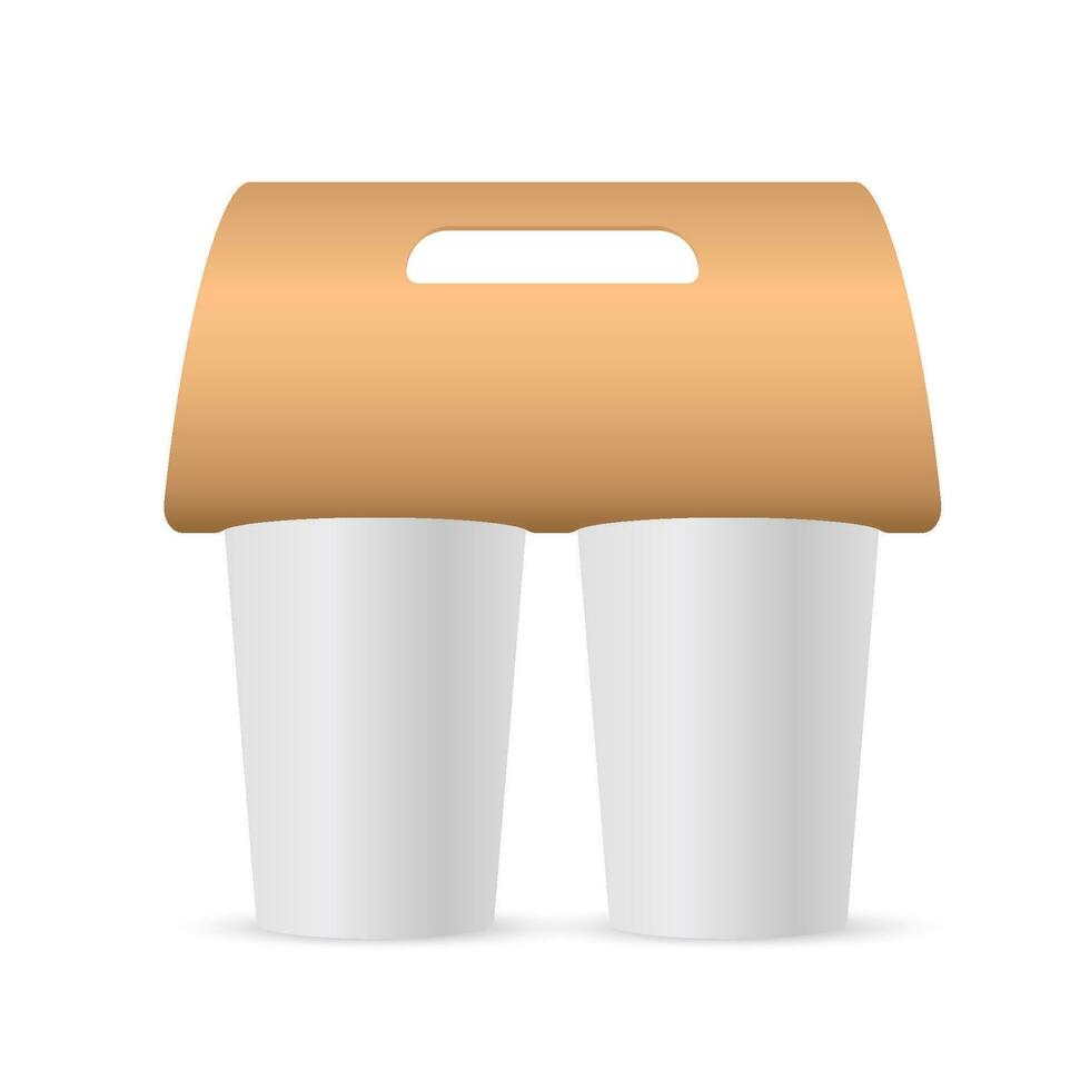 Free Vector  Blank coffee cups and holder realistic set isolated vector  illustration