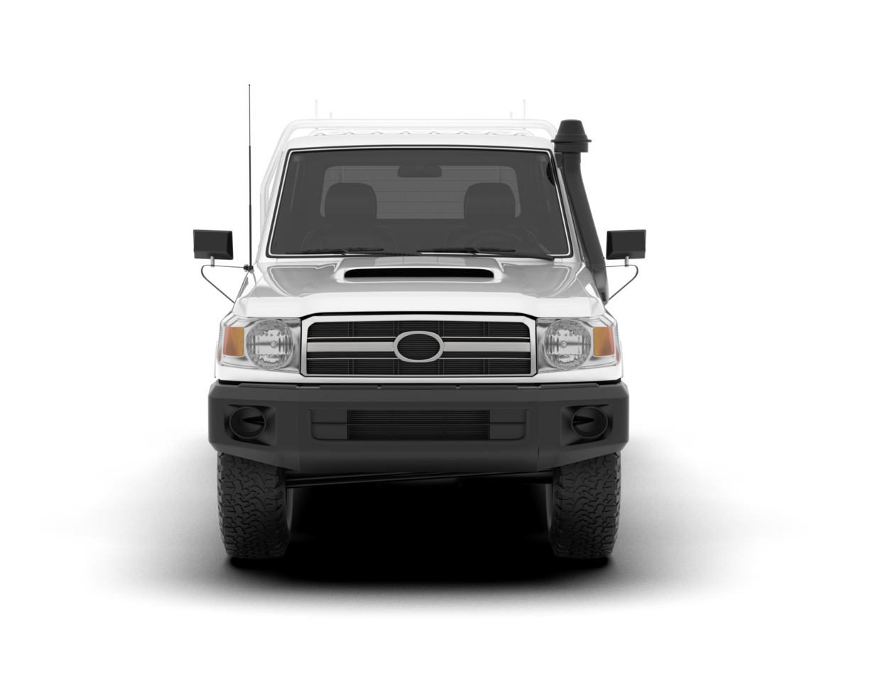 White pickup truck isolated on transparent background. 3d rendering - illustration png