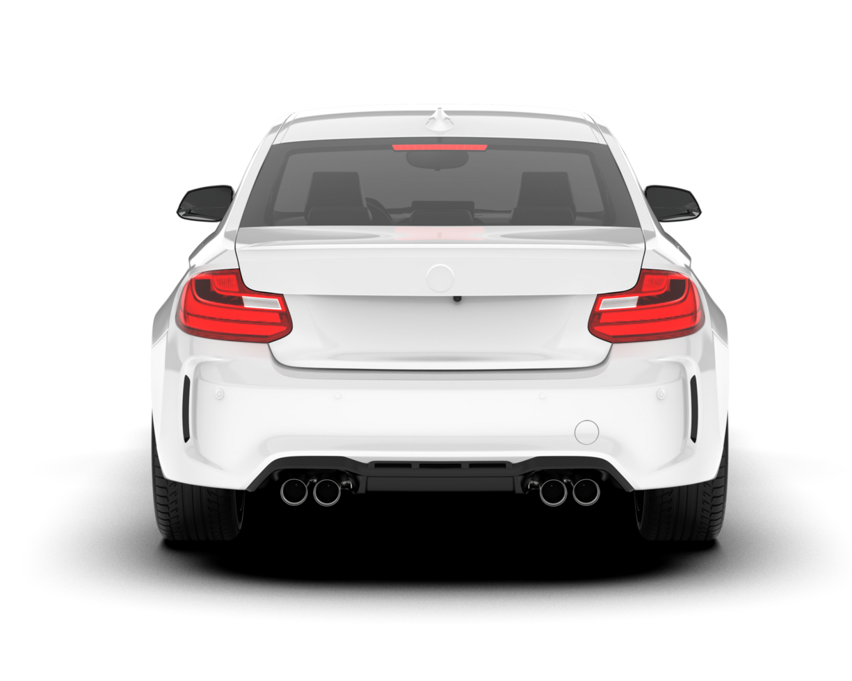 White sport car isolated on transparent background. 3d rendering - illustration png
