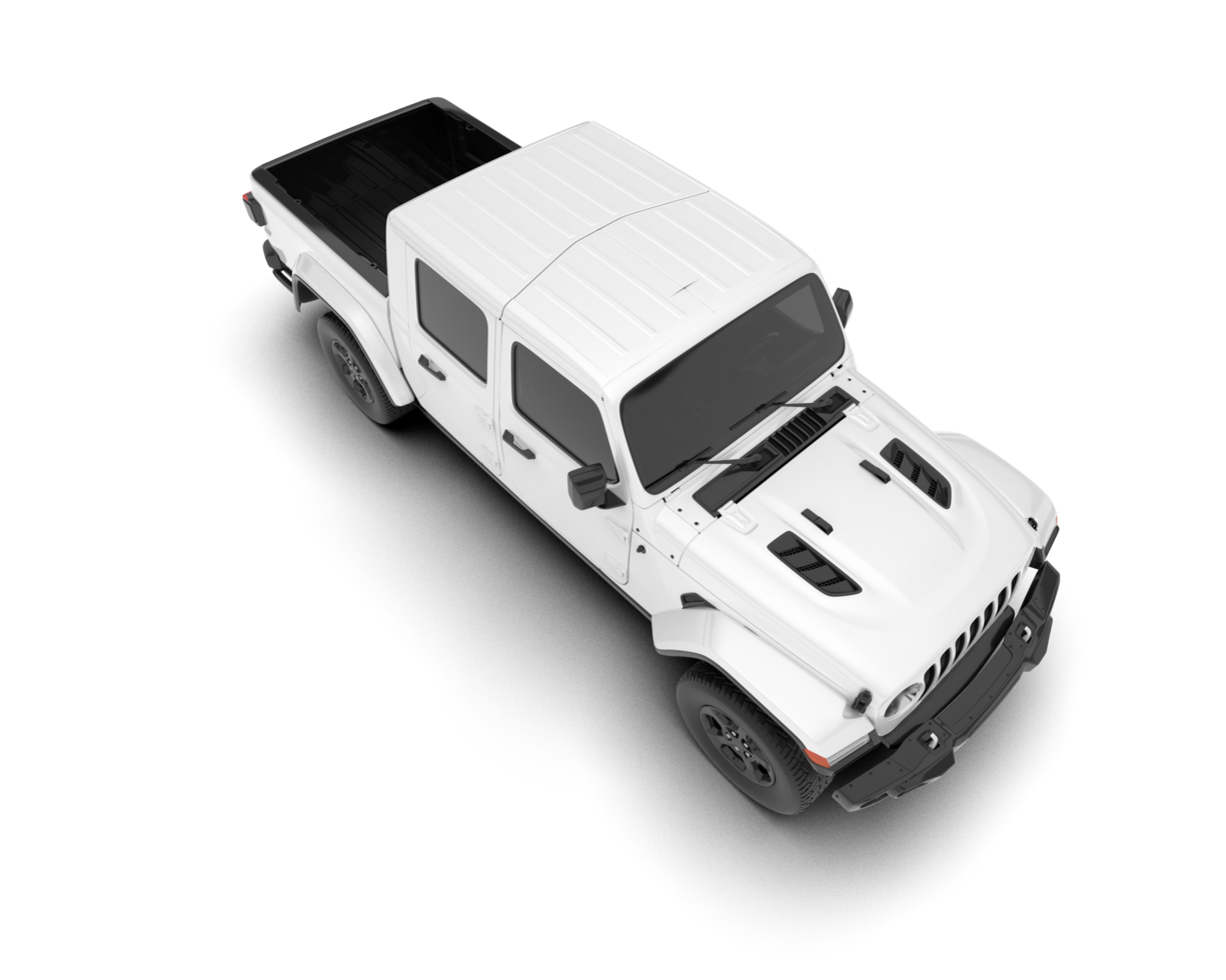 White pickup truck isolated on transparent background. 3d rendering - illustration png