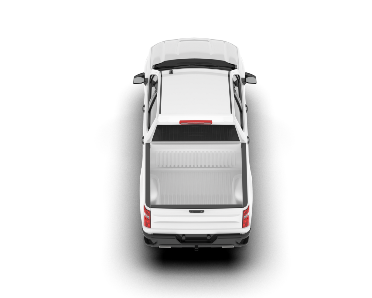 White pickup truck isolated on transparent background. 3d rendering - illustration png
