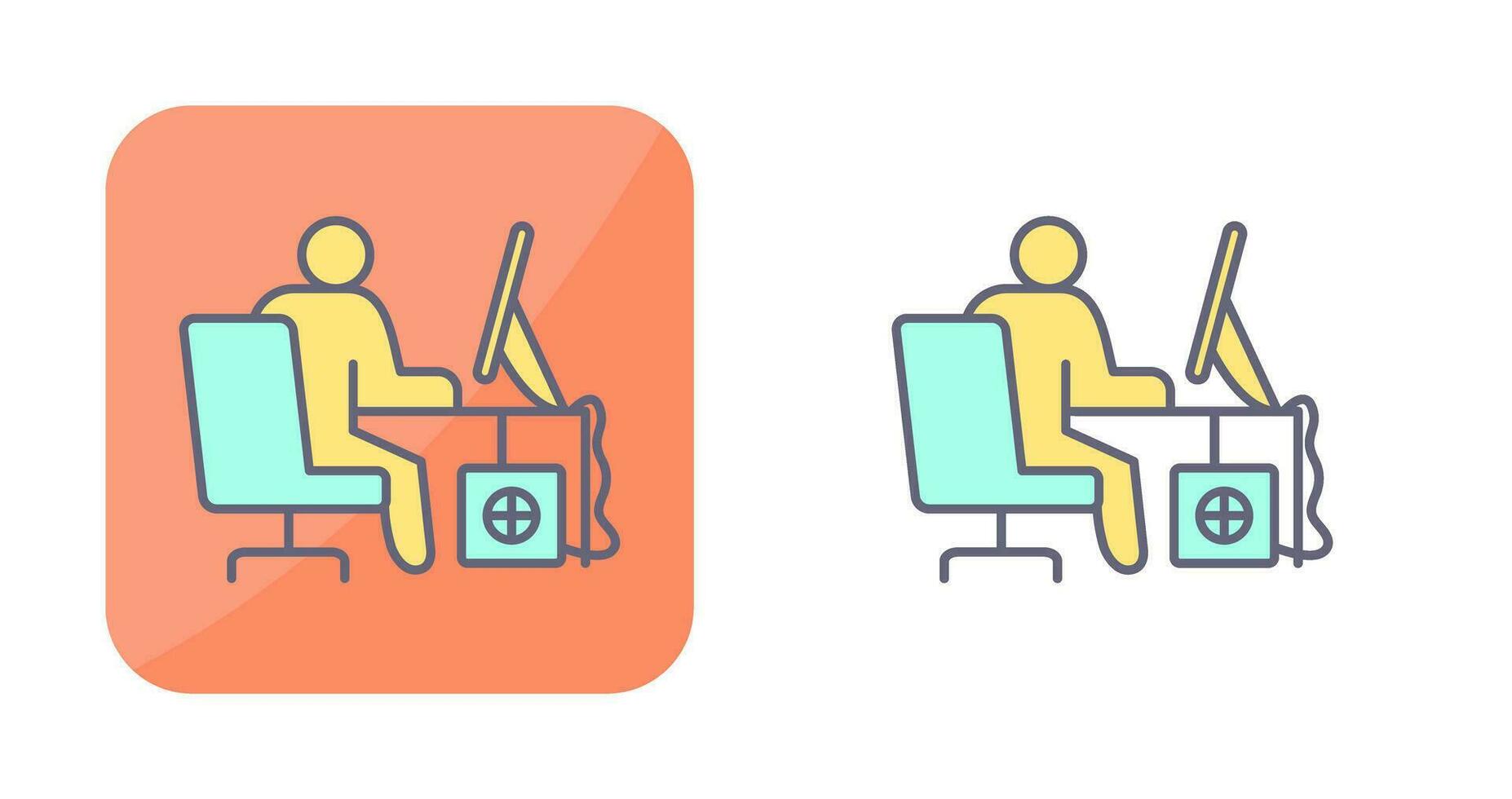 Computer Worker Vector Icon