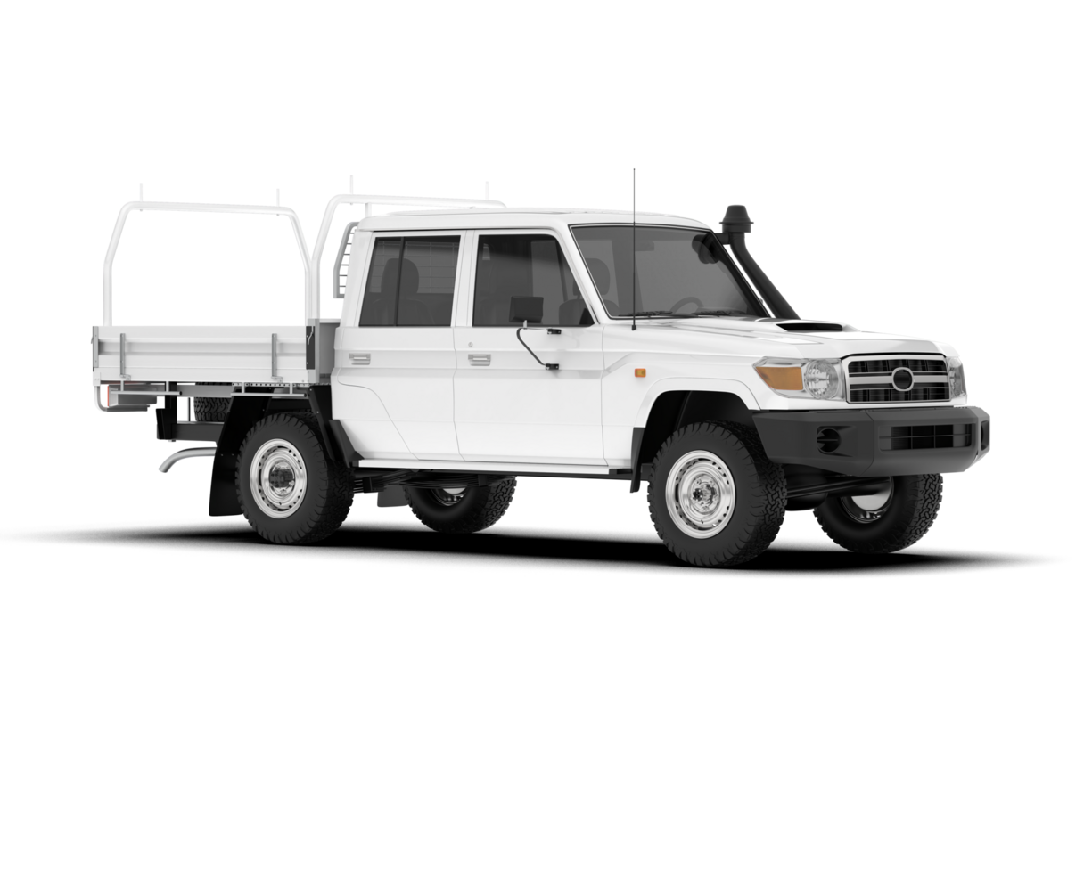 White pickup truck isolated on transparent background. 3d rendering - illustration png
